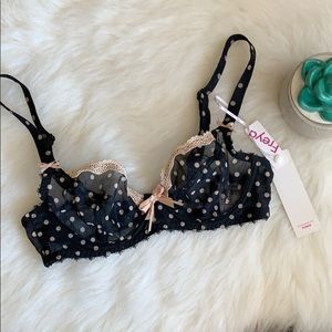 Freya | polka dot sheer bra with lace detail
